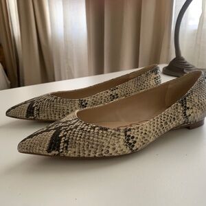 Sam Edelman Leather Snakeskin Flats Pointed Toe 6.5